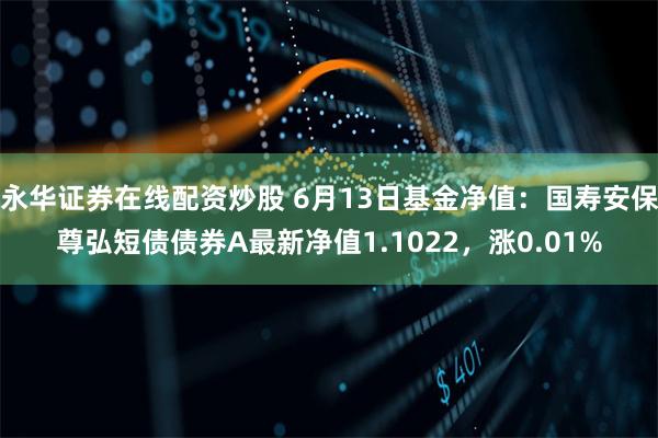 永华证券在线配资炒股 6月13日基金净值：国寿安保尊弘短债债券A最新净值1.1022，涨0.01%