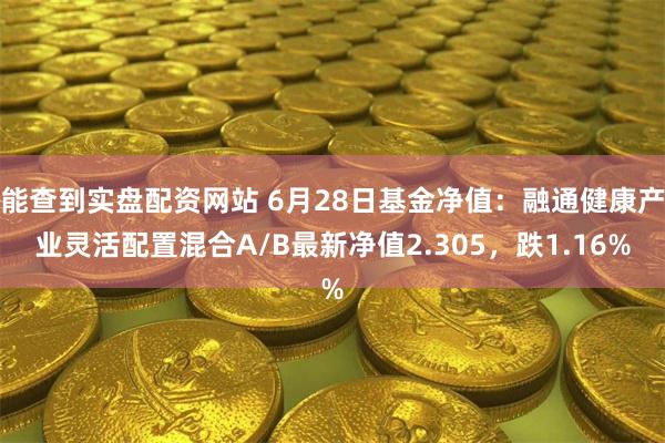 能查到实盘配资网站 6月28日基金净值：融通健康产业灵活配置混合A/B最新净值2.305，跌1.16%