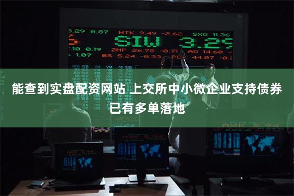 能查到实盘配资网站 上交所中小微企业支持债券已有多单落地