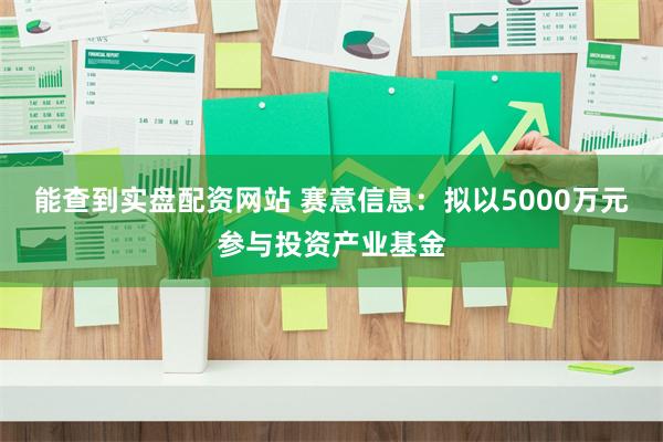 能查到实盘配资网站 赛意信息：拟以5000万元参与投资产业基金