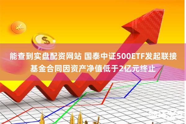 能查到实盘配资网站 国泰中证500ETF发起联接基金合同因资产净值低于2亿元终止