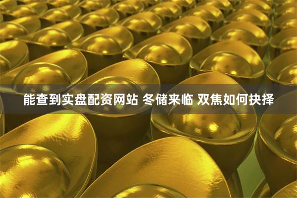 能查到实盘配资网站 冬储来临 双焦如何抉择