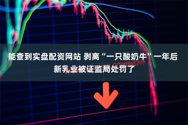 能查到实盘配资网站 剥离“一只酸奶牛”一年后 新乳业被证监局处罚了